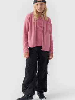 Dívčí fleece s límcem Slim 4F Růžový 4FJWMM00TFLEF261-56S