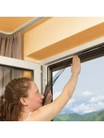 MOSKYTIÉRA DO OKNA 150X180 BÍLÝ POLYESTER + PÁSEK NA SUCHÝ ZIP