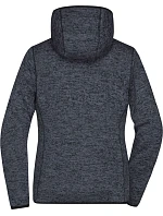 Daiber JN 588 Dámská pletená fleecová bunda s kapucí 02.0588 dark melange/black Daiber JN 588 Dámská pletená fleecová bunda s kapucí 02.0588 dark melange/black