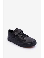 Dětské kůže Trampky na zip černé Delmara