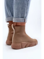 Dámské sportovní boty se ponožkou béžové Zirila