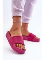Dámské žabky na platformě z semiše Big Star NN274A672 fuchsie