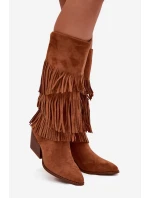 Zateplené Kobyly Dívčí Kobyly S Fringingem Camel Brivina Zateplené Kobyly Dívčí Kobyly S Fringingem Camel Brivina