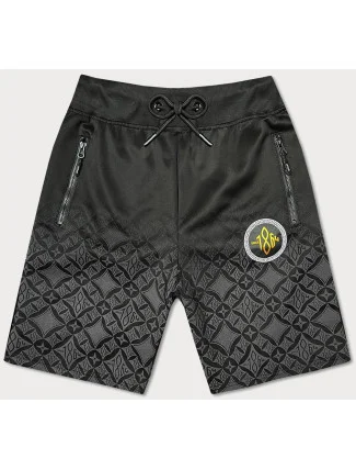 Černé pánské kraťasy s potiskem (8K1120-3) Černé pánské kraťasy s potiskem (8K1120-3)