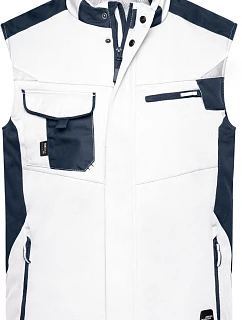 Daiber JN 825 Pracovní zimní softshellová vesta - Strong 02.0825 white/carbon