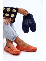 Dámské semišové mokasíny pomerančové Lenvie