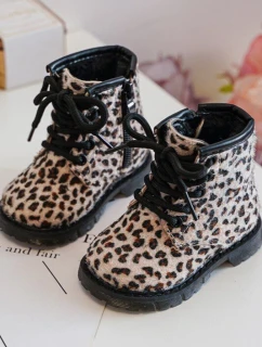 Dětské Botky Ocílené s Zipem Bežové Goopy