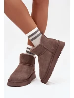 Sněhule z přírodního semiše s kožíškem Vinceza 97961 hnědé