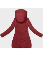 Červená dámská zimní bunda s kožešinovou podšívkou (LHD-23023) Červená dámská zimní bunda s kožešinovou podšívkou (LHD-23023)