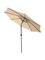 ZAHRADNÍ SLUNEČNÍK S LED OSVĚTLENÍM 300CM BÉŽOVÝ