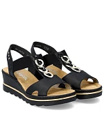 Dámské sandály na podpatku pohodlné černé Rieker 67498-00