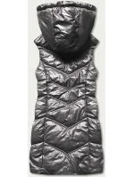 Lesklá šedá vesta s kapucí (B8025-70) Lesklá šedá vesta s kapucí (B8025-70)