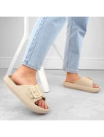 Žabky s přezkou Vinceza W JAN308 beige