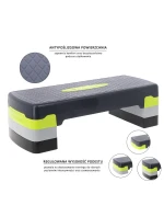 AS002 ZELENÝ/ŠEDÝ AEROBNÍ STEPPER HMS
