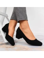 Sergio Leone W SK354C černé semišové lodičky s blokem