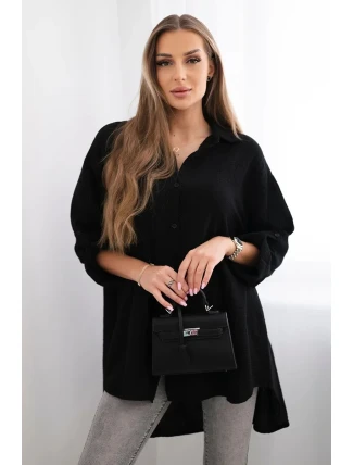 Bavlněná mušelínová košile černý