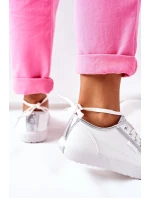 Dámské Kožené Tenisky BIG STAR II274055 Bílé Dámské Kožené Tenisky BIG STAR II274055 Bílé