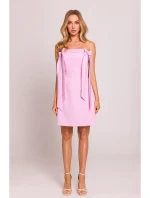 M851 Šaty s mašlemi - cukrkandlově růžové M851 Šaty s mašlemi - cukrkandlově růžové
