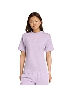 Dámské bavlněné tričko adidas Essentials 3-Stripes světle fialové JX7619