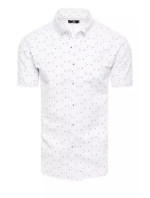 Pánská košile s krátkým rukávem bílá Dstreet KX1007