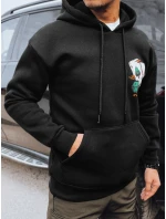 Pánská mikina s potiskem černá FashionStreet BX5666
