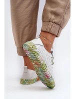 Dámské kožené polobotky se šněrováním bílé Farnalea