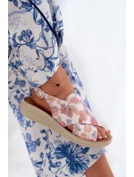 Dámské sandály z eko kůže s květinami multikolor Tosmelia