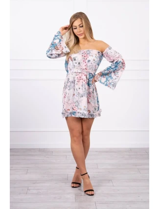 Spangled květinové šaty pudrově růžové Spangled květinové šaty pudrově růžové