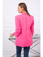 Elegantní bunda s klopami v růžové barvě