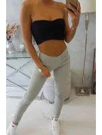 Dámské kalhoty 2628P světle šedé - Kesi