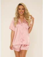 Pyžamo De Lafense 762 Cordelia kr/sr S-2XL rozepínací Pyžamo De Lafense 762 Cordelia kr/sr S-2XL rozepínací