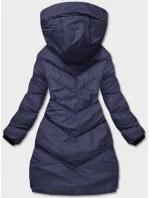 Tmavě modrá dámská zimní bunda s kapucí (5M733-215)
