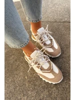 Kožené Polobotky Sneakers Dámské Artiker 56C1738 Bežovo-Zlaté
