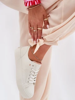 Dámské tenisky na platformě Big Star – světle béžové