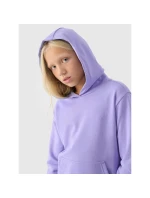 Dívčí nepruhovaná mikina s kapucí 4F Junior 4FJWMM00TSWSF1316-32S