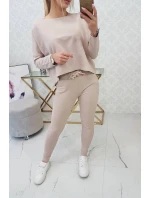 Souprava s oversize halenkou béžové barvy