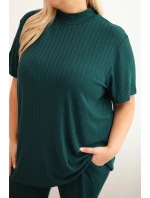 Dámský komplet Plus Size 3-dílný tmavě zelený