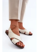 Zazoo 40407 Dámské Kožené Sandály Svetle Béžové