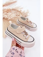 Dívčí Tenisky Se Zlatou Nášivkou Medvěd Béžové Solena