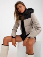 Dámská bunda NM KR D2 3825 77P černá a béžová