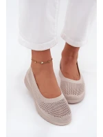 Dámské síťované baleríny ve sportovním stylu Virella – béžové