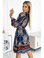 Šifonové šaty 516-1 indický vzor - Numoco