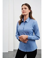 Daiber JN 677 Popelínová halenka s dlouhým rukávem 02.0677 light blue