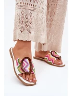 Dámské Ploché Pantofle S Dekorativní Přezkou Bílé Luwam