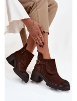 Kozačky z přírodního semiše zateplené Zazoo 1156 čokoládové Kozačky z přírodního semiše zateplené Zazoo 1156 čokoládové