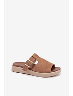 Kožené dámské sandály na platformě se zlatou sponou Camel Zemela Kožené dámské sandály na platformě se zlatou sponou Camel Zemela