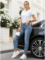 Dámské džíny mom fit s odřením modré FashionStreet UY2862