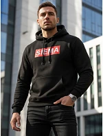 SIEMA pánská mikina s kapucí černá FashionStreet NX0031B