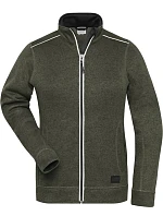Daiber JN 897 Dámská pracovní pletená fleece bunda - Solid 02.0897 olive melange/black Daiber JN 897 Dámská pracovní pletená fleece bunda - Solid 02.0897 olive melange/black