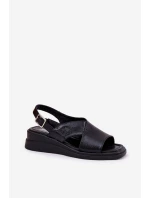 Lakovane Dámské Sandály Na Klínu Z Eko Kůže Černé Quilara